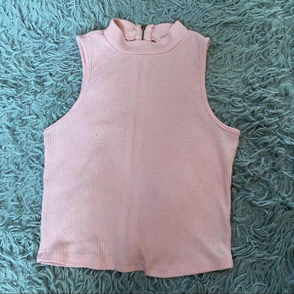 Pink Zip-Up Turtle Neck